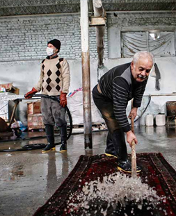 شستشوی سنتی قالی در قالیشویی هروی