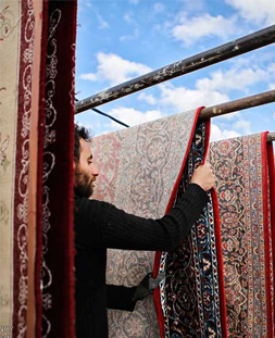 خشک کردن قالی در قالیشویی هروی